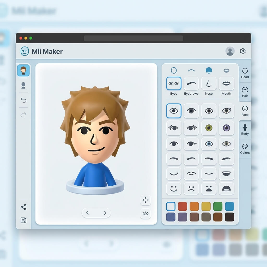 Mii Maker Online Editor Preview